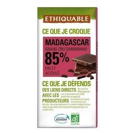 Chocolate BIO Negro 85% Madagascar, 100 g - Comercio Justo