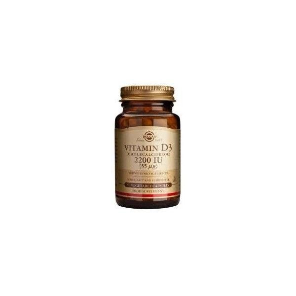 Vitamina D3 (Cholecalciferol) 2200 IU, 50 cápsulas - Solgar