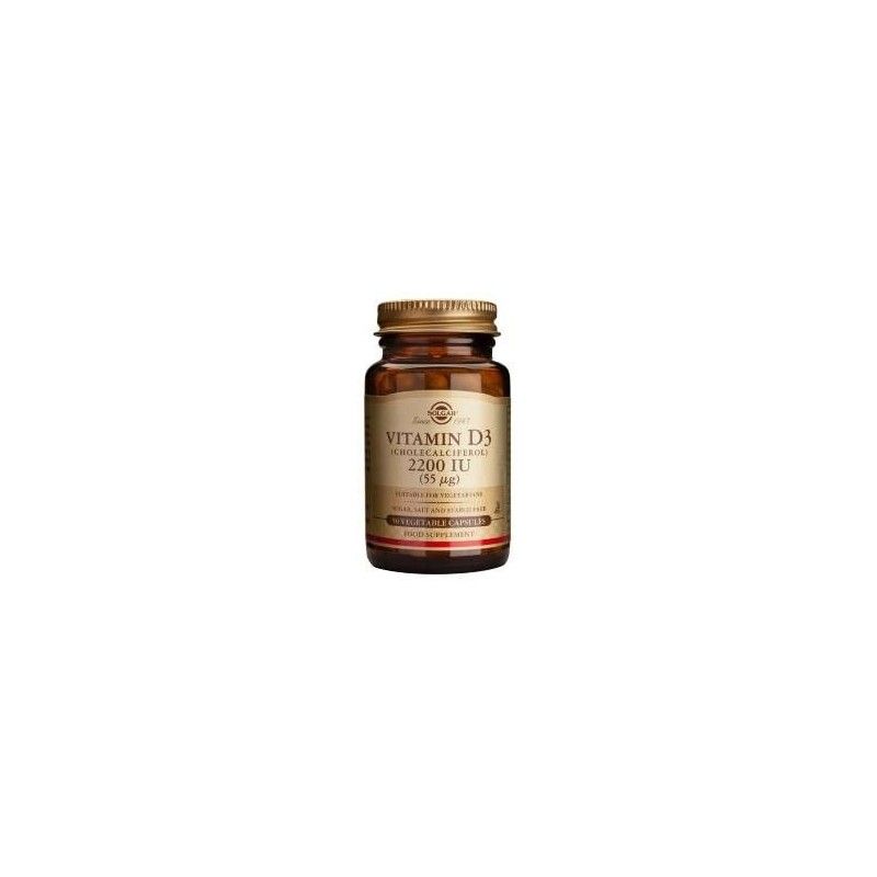 Vitamina D3 (Cholecalciferol) 2200 IU, 50 cápsulas - Solgar