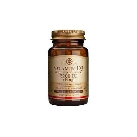 Vitamina D3 (Cholecalciferol) 2200 IU, 50 cápsulas - Solgar