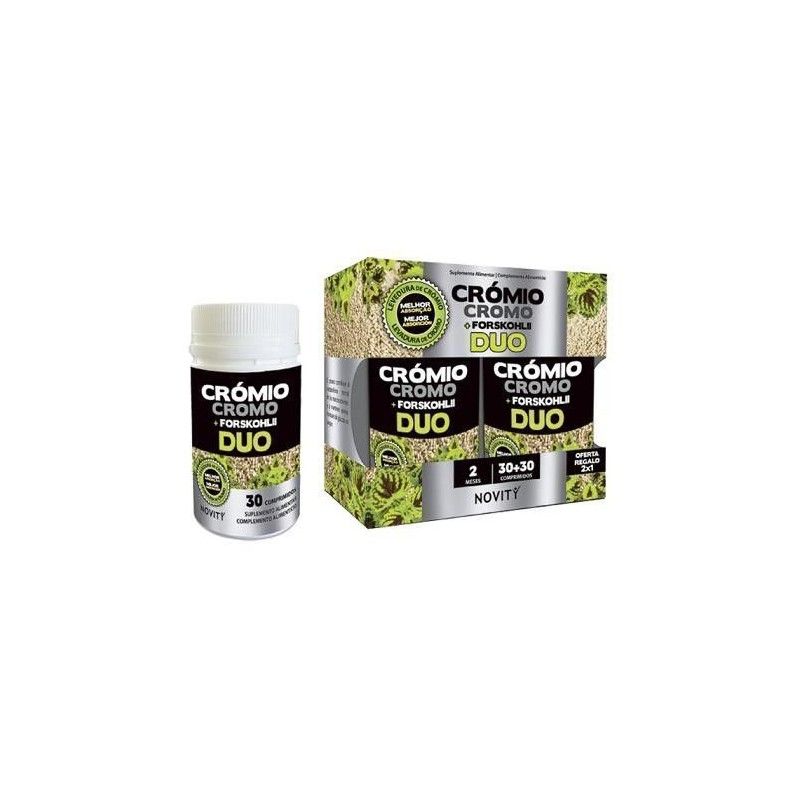 Crómio (Cromo + Forskhlii) Duo, Pack 30+30 cápsulas - DietMed