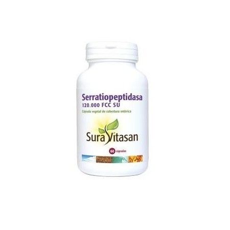 Serratiopeptidasa 120.000 FCC SU, 60 cápsulas - Sura Vitasan