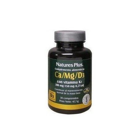 Ca/Mg/D3 con Vitamina K2, 30 comprimidos - Natures Plus