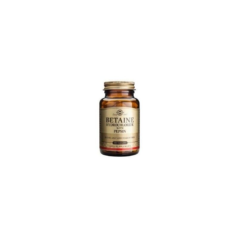 Betaína Clorhidrato con Pepsina, 100 comprimidos - Solgar