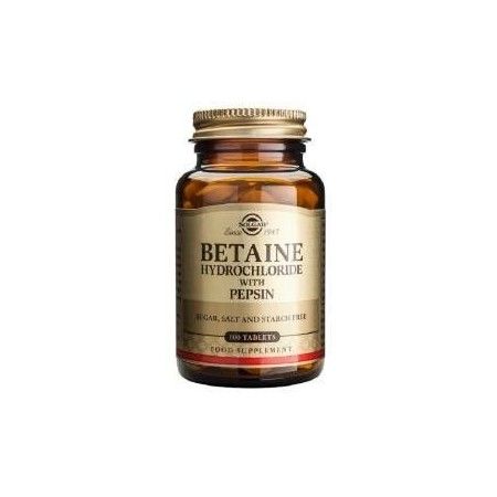 Betaína Clorhidrato con Pepsina, 100 comprimidos - Solgar