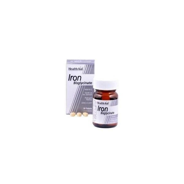 Hierro Bisglicinato 30 mg, 30 comprimidos - Health Aid