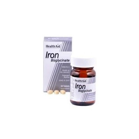 Hierro Bisglicinato 30 mg, 30 comprimidos - Health Aid