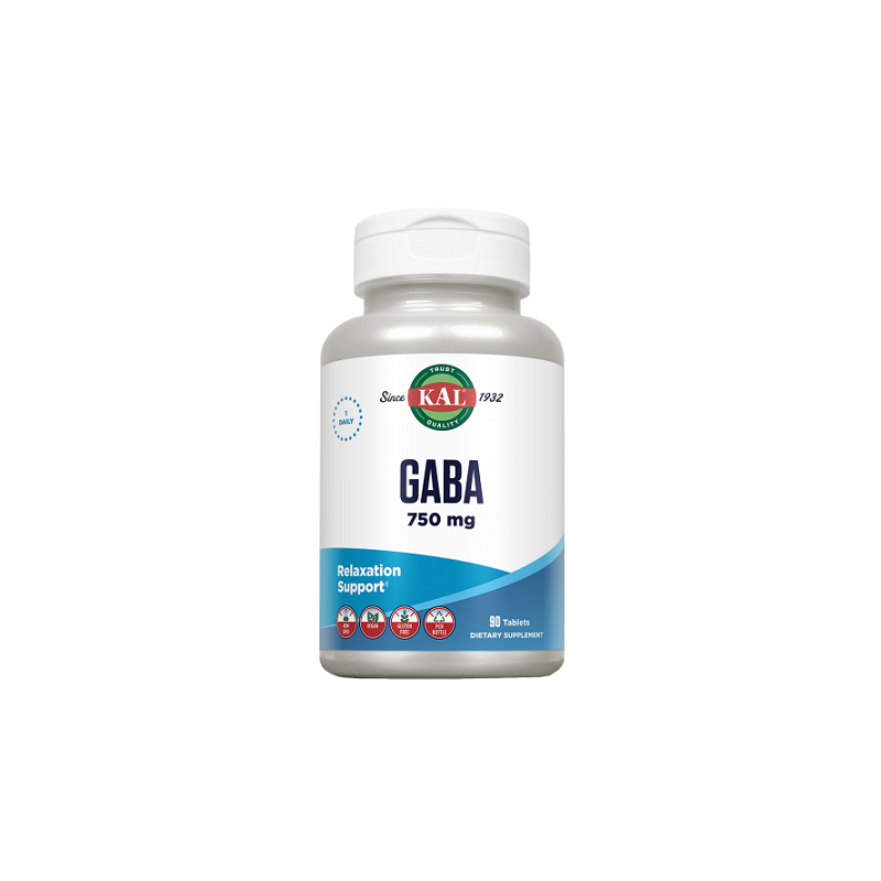 GABA, 750 mg, 90 cápsulas - Kal