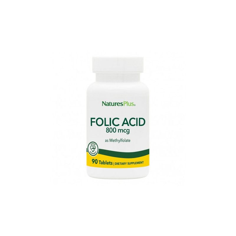 Ácido Fólico, 800 mcg, 90 comprimidos - Natures Plus