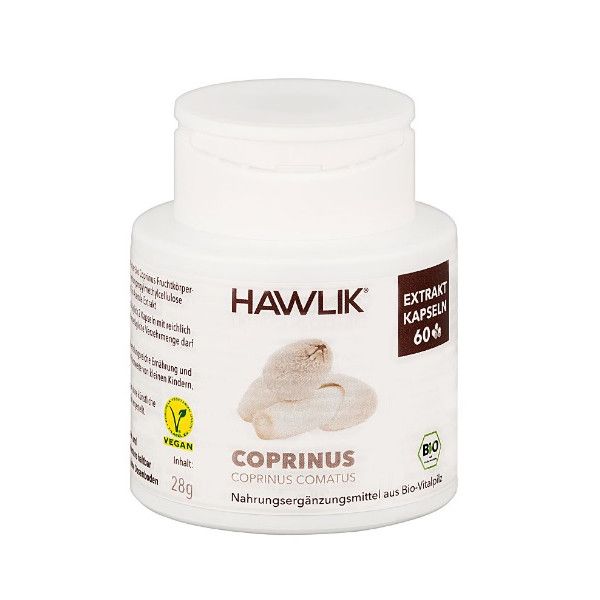 Coprinus (Coprinus Comatus) + Vit. C, 60 cápsulas - Hawlik - nueva imagen