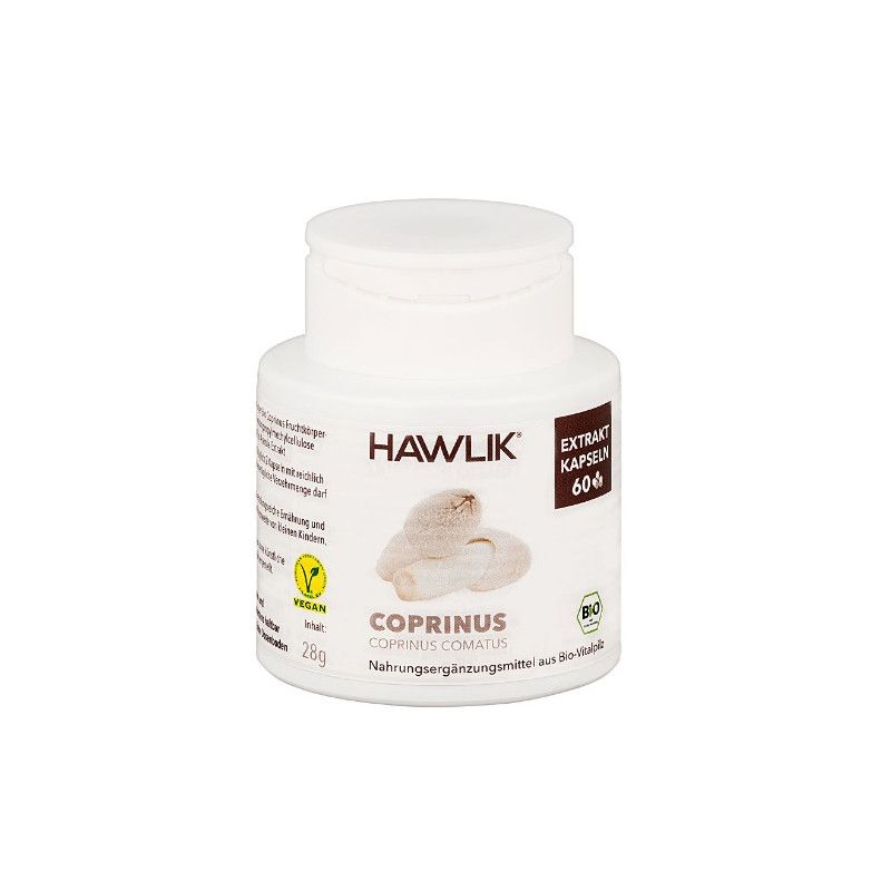 Coprinus (Coprinus Comatus) + Vit. C, 60 cápsulas - Hawlik - nueva imagen