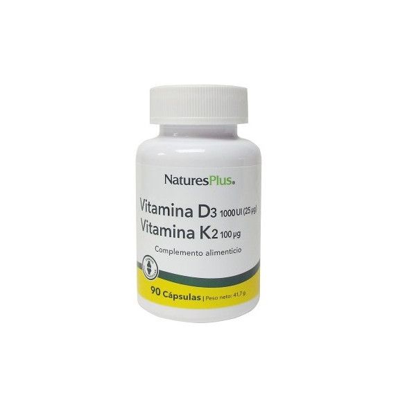 Vitamina D3 /Vitamina K2, 90 cápsulas - Natures Plus - Nueva Imagen