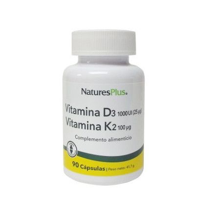 Vitamina D3 /Vitamina K2, 90 cápsulas - Natures Plus - Nueva Imagen