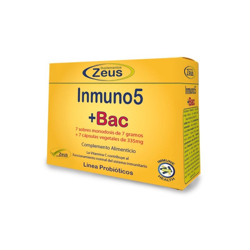 Inmuno5 + Bac, 7 sobres y 7 cápsulas - Zeus