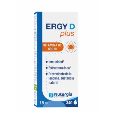 Ergy D Plus (Vitamina D3), 15 ml - Nutergia