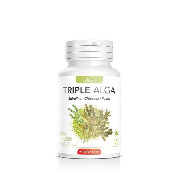 Triple Alga (Spirulina + Chlorella + Fucus), 120 cápsulas - Intersa