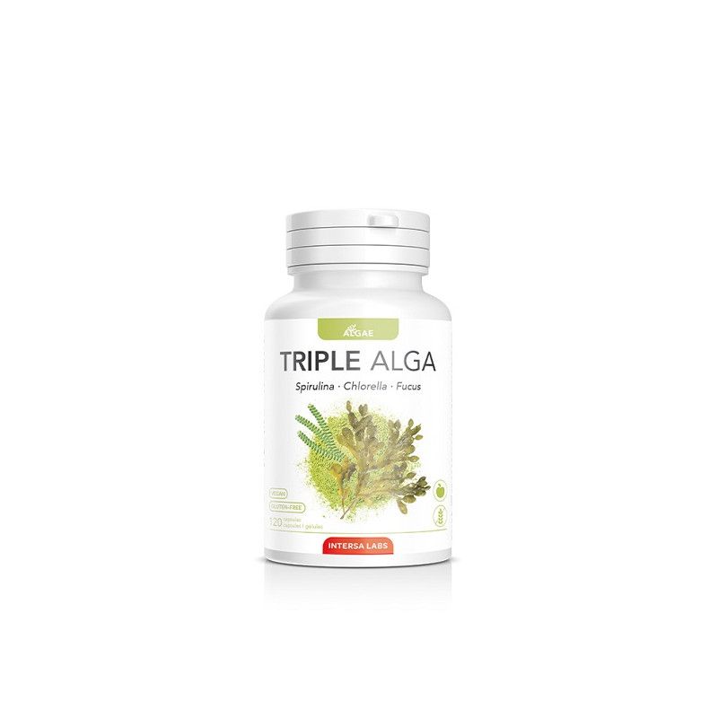 Triple Alga (Spirulina + Chlorella + Fucus), 120 cápsulas - Intersa