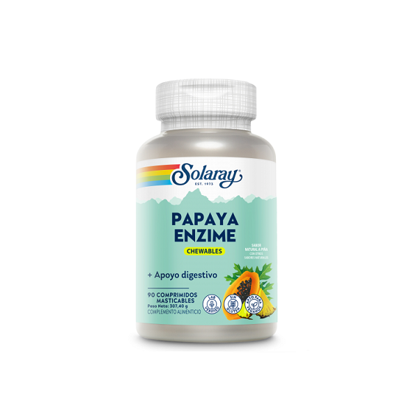Papaya Enzyme, 90 comprimidos masticables - Solaray