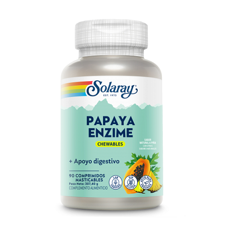 Papaya Enzyme, 90 comprimidos masticables - Solaray