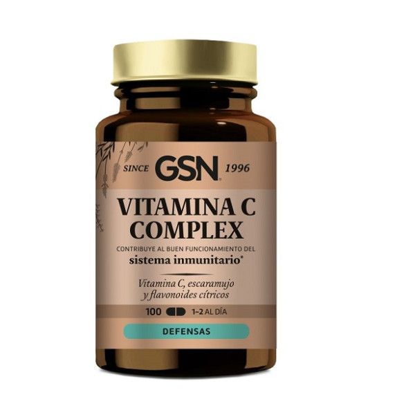 Vitamina C Complex (con Rose Hips y bioflavonoides), 100 comprimidos - GSN