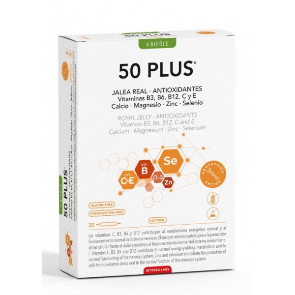 Jalea Real 50 Plus Bipôle, 20 ampollas - Intersa