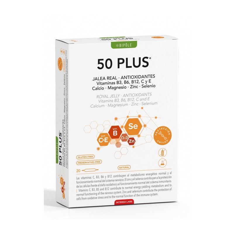 Jalea Real 50 Plus Bipôle, 20 ampollas - Intersa