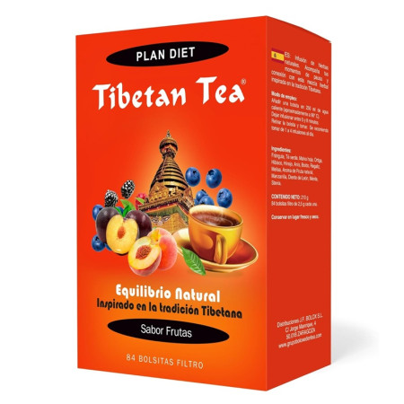Tibetan Tea, Sabor Frutas, 84 filtros