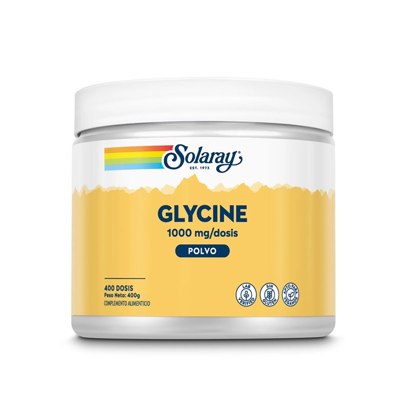 Glycine Polvo - 1000 MG /400 Dosis - Glicina Polvo 400 g - Solaray