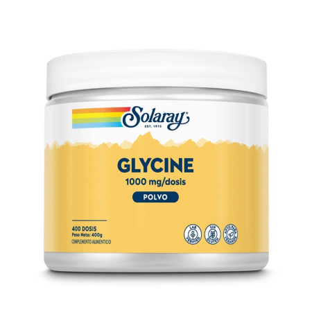 Glycine Polvo - 1000 MG /400 Dosis - Glicina Polvo 400 g - Solaray