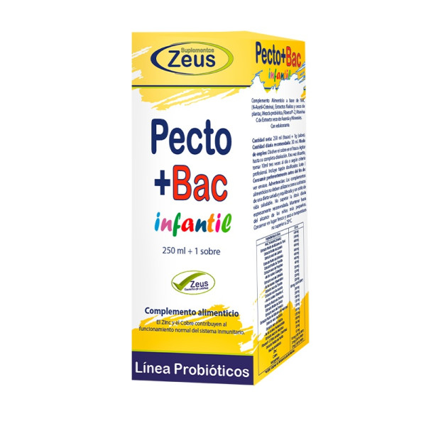 Pecto+Bac Infantil, 250 ml + 1 sobre - Suplementos Zeus